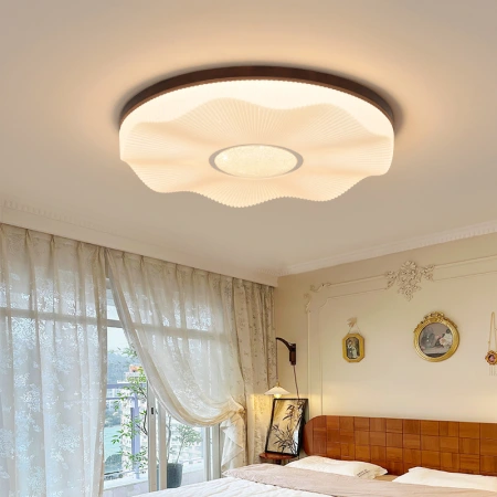 Bedroom lamp, ceiling lamp, vintage, simple new Chinese style, walnut wood, French eye-protecting, children's room, book, main bedroom lamp Bedroom lamp, ceiling lamp, vintage, simple new Chinese style, walnut wood, French eye-protecting, children's room, book, main bedroom lamp